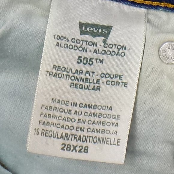 Levi's 505 Regular Fit Denim Size 16 Regular Big Boys 28x28 - Picture 8 of 8